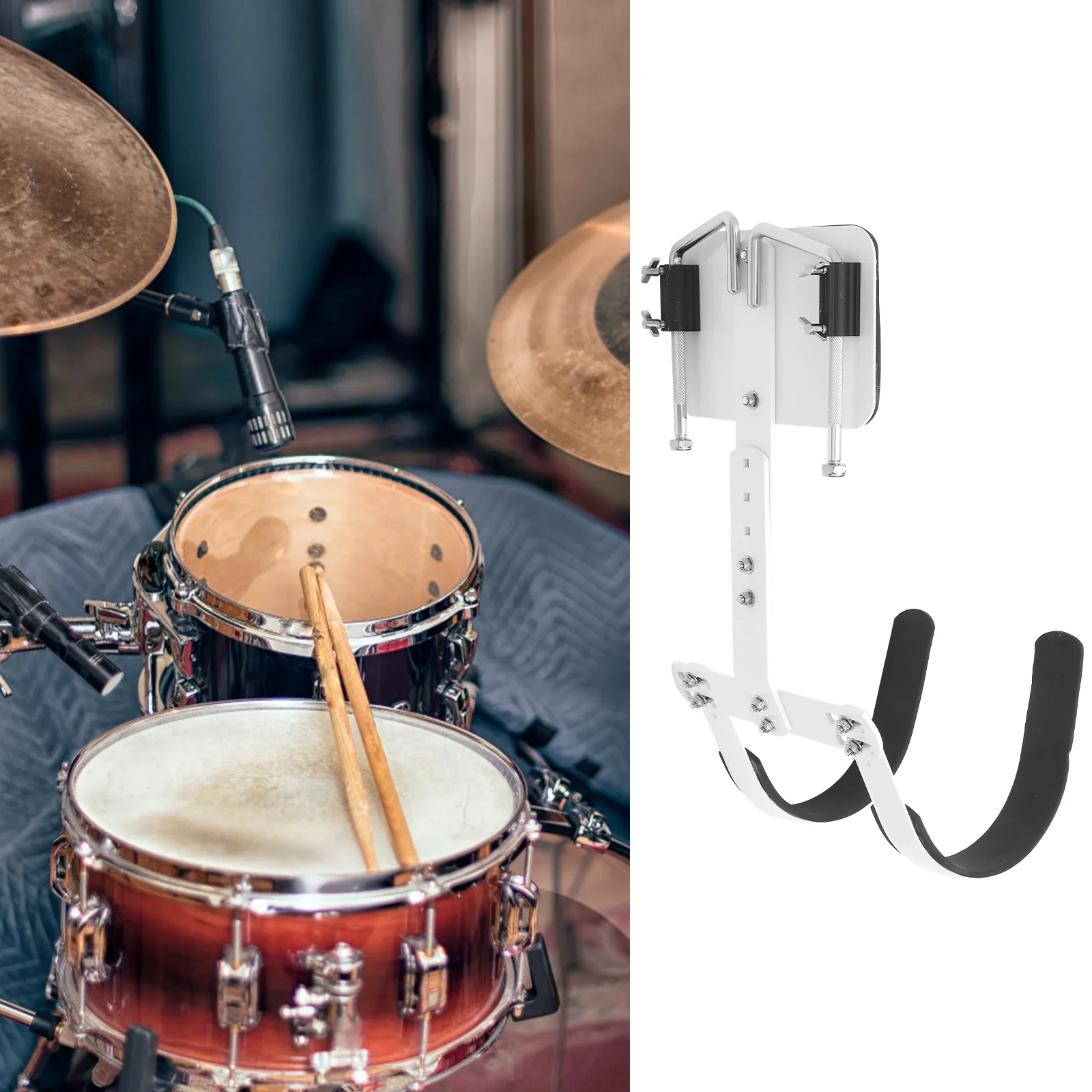 Snare Drum Back Stand Shoulder Strap Accessories Wiring Harness Holder White Carrier Aluminum Alloy