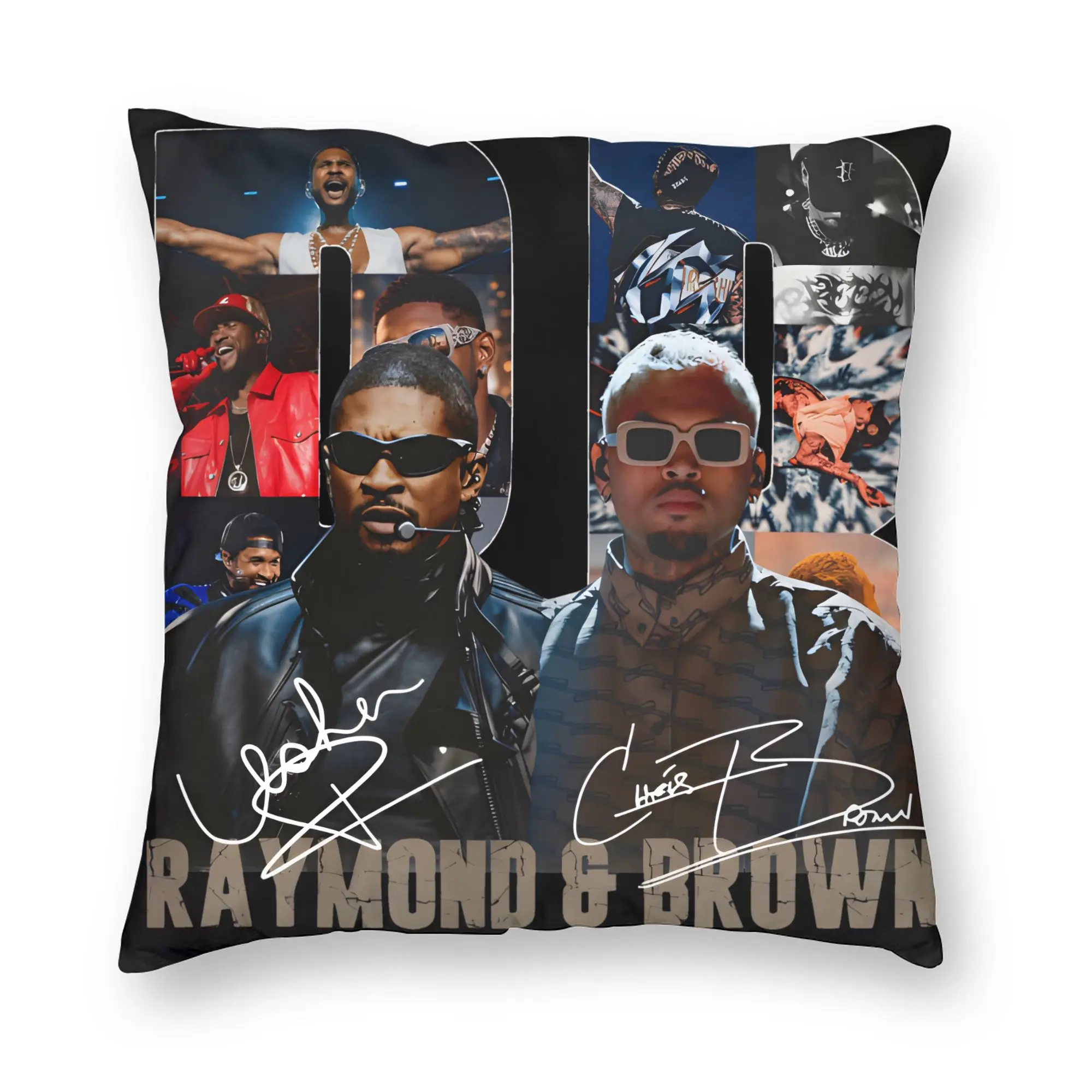 Pillow Cover Chris Brown And Usher The Rb Tour  Raymond And Brown Vintage Pillow Case For Living Room Sofa Pillowcases