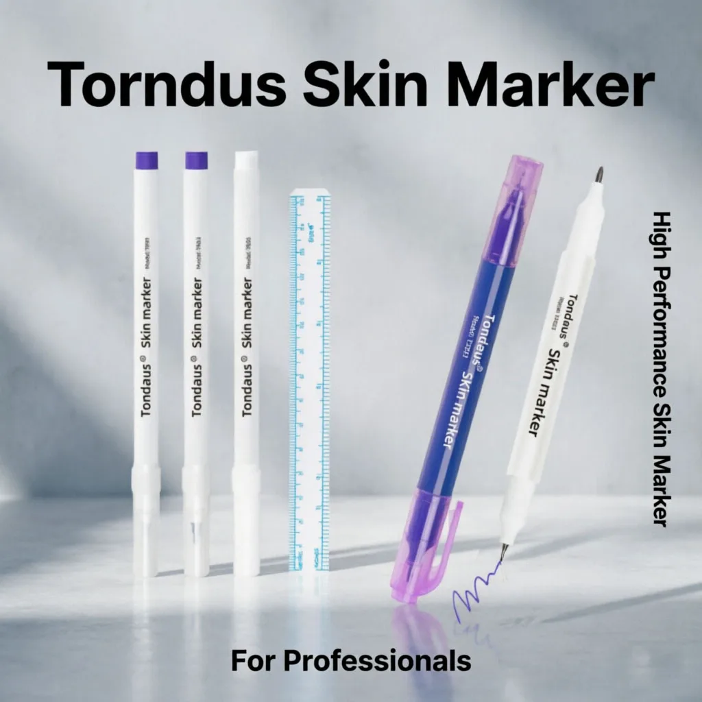 10pcs Double Headed Marker Pen/pen+ruler Set 0.5mm 1mm Eyebrow Positioning Pen Tattoo Painting