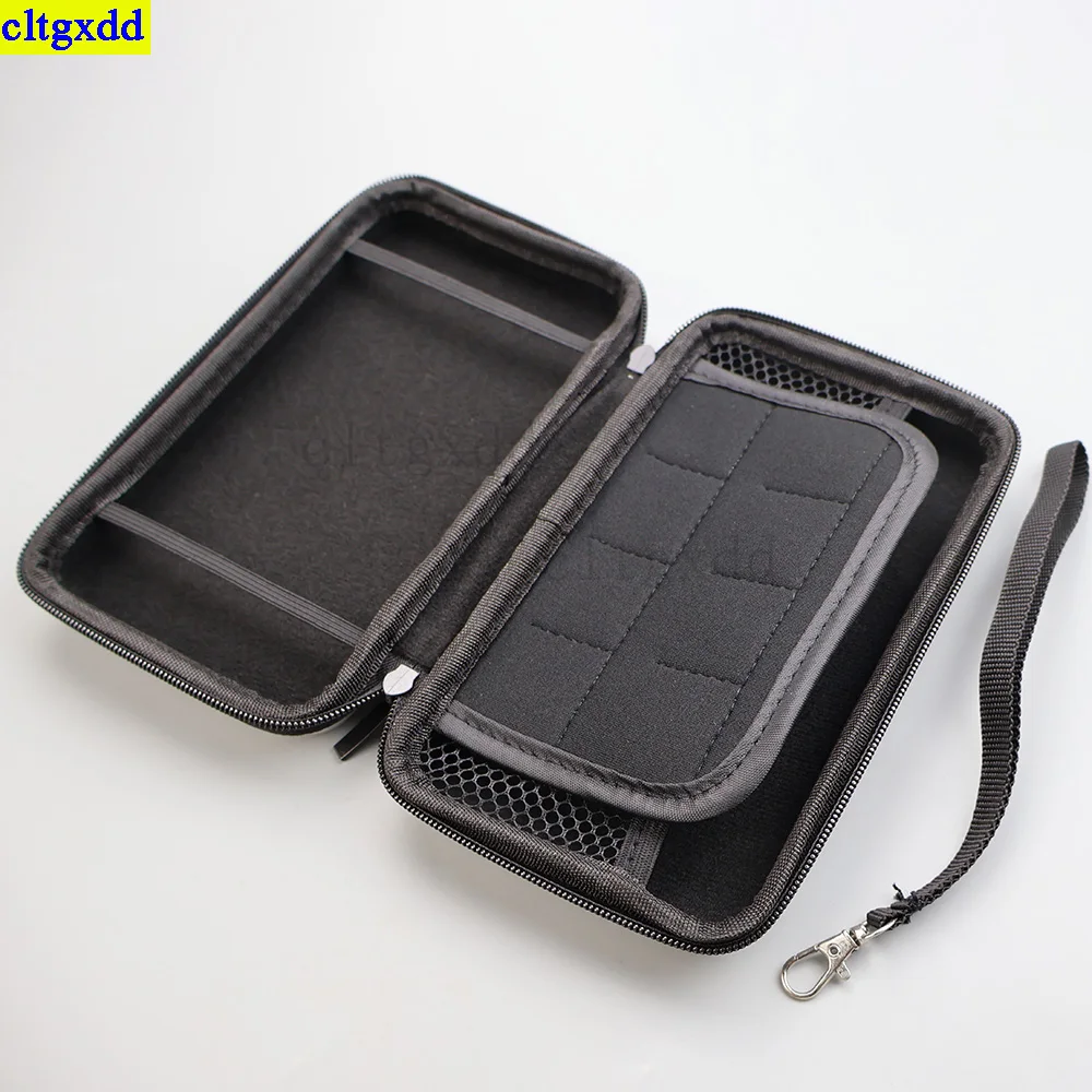 Cltgxdd 1 ピースポータブルハードジッパーハンドバッグ 3DS XL LL EVA レザーバックハードシェルバッグに適したリストストラップ付き耐久性