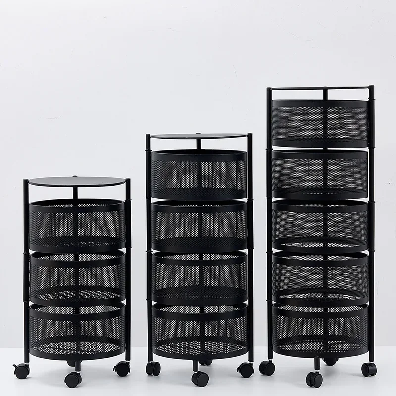 Kitchen Rotating Storage Rack Multi-function Fruit and Vegetable Rack Multi-layer Rotating Storage Rack Living Room Storage