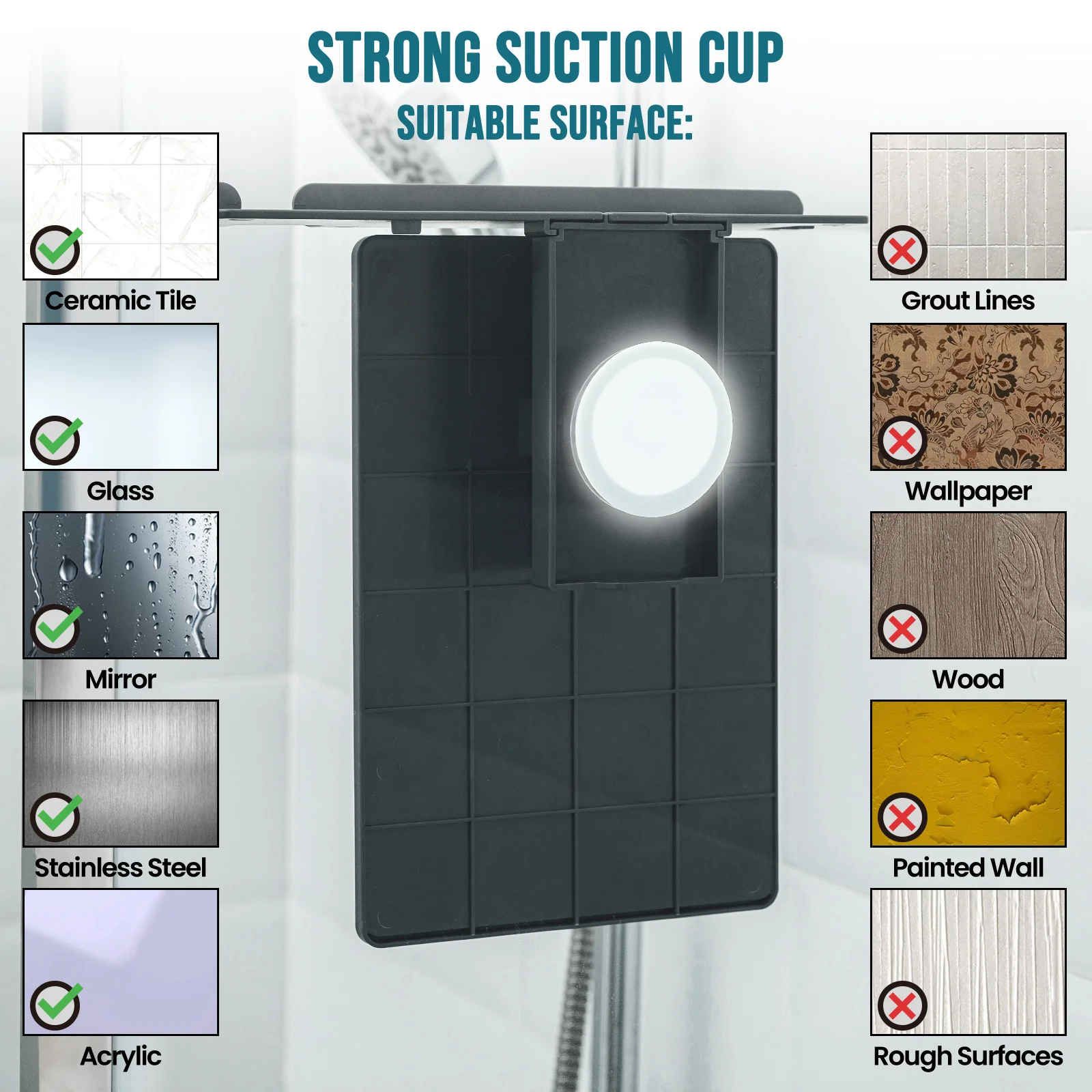 TAILI 아크릴 안티 안개 거울 샤워 면도 Fogless 거울 화장실 휴대용 여행 면도 욕실 액세서리 도구