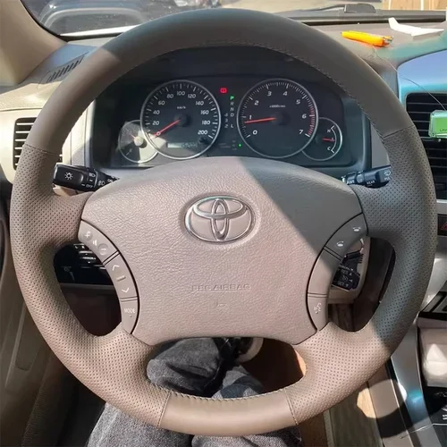 Imagen 1 del producto Funda de cuero DIY para volante de cobertura completa para Toyota Tacoma 4Runner Camry Sienna Sequoia Highlander Land Cruiser 1995-2007