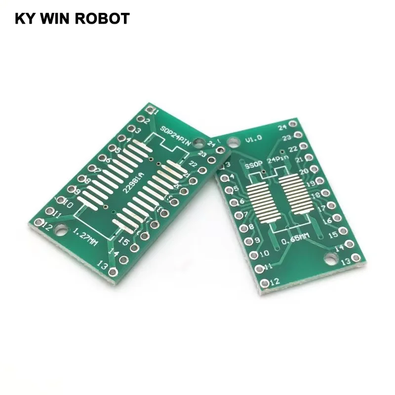 10pcs SOP24 SSOP24 TSSOP24 to DIP24 PCB Pinboard SMD To DIP 0.65mm/1.27mm to 2.54mm DIP Pin Pitch PCB Board Converter Socket