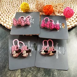 Disney Anime Mickey Mouse Hair Rope Kawaii Minnie Mouse Girl Hair Rope Cartoon Princess Hair Accessories Children Gifts