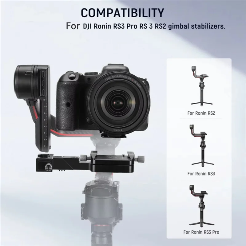 Aksesori ABSQ-Gimbal untuk Ronin RS3 Pro RS 3 RS 2 CA108 Dudukan Kamera Vertikal Pelat Dudukan Horisontal Ke Vertikal