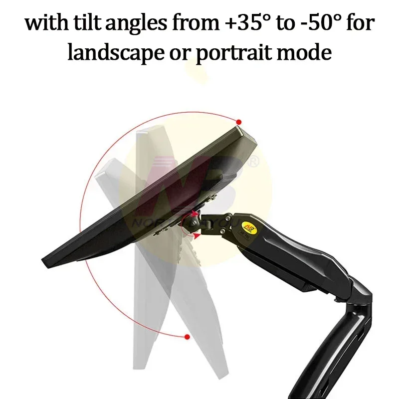 New! F80 Desktop Monitor Stand Desk Mount Full Motion Swivel Monitor Arm Gas Spring for 17''-27'' Monitor