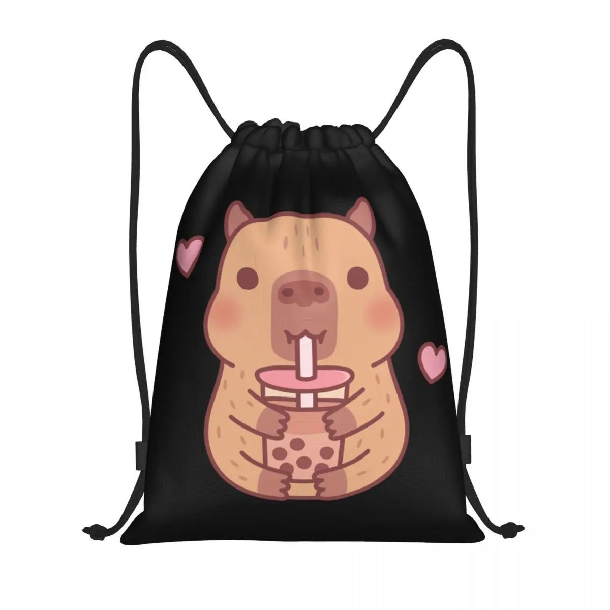 

Custom Cute Capybara Drawstring Bag Women Men Lightweight Sports Gym Storage Backpack