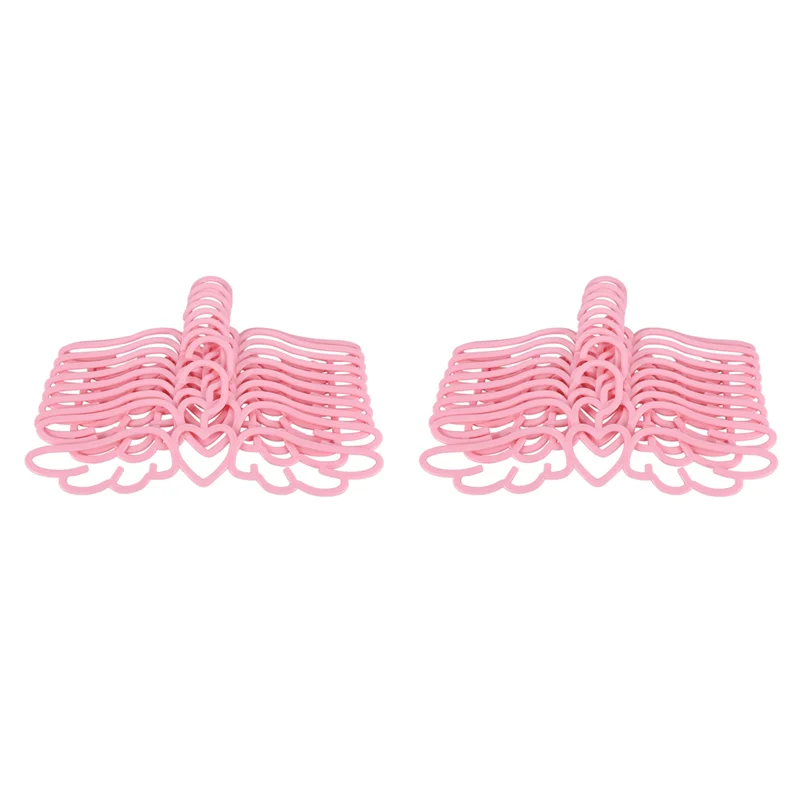 ABBN-40 Pcs New Design Fly Angel Plastic Clothes Shirt Hanger, Cute Pretty Pink Loving Heart Scarf Underwear Hanger Rack