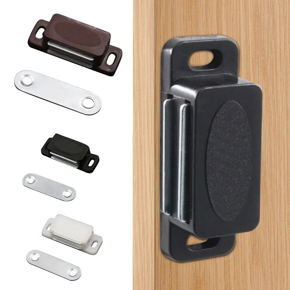 10 Sets Strong Door Magnetic Closer Cabinet Catch Latch Magnet Suction Bar Non-flapping Cupboard Wardrobe Magnetic Latch