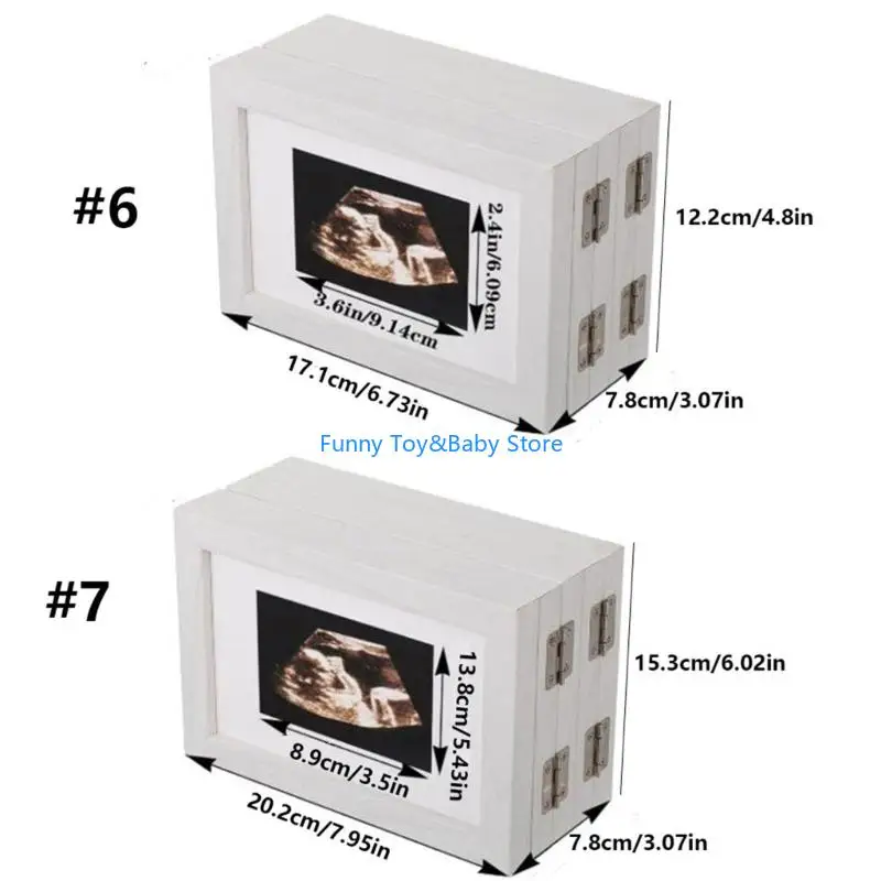 إطار صورة خشبي قابل للطي مقاس 6 بوصة/7 بوصة مادة طبيعية لذاكرة حديثي الولادة تصميم تخزين مدمج C90B #6