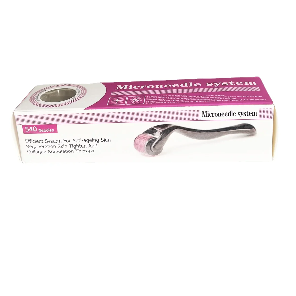 540 Derma Roller Micronaald Voor Gezichtshuid Lichaamsverzorging Haargroei Baard Acne Rimpel Rode Bloedverwijdering (0.2/0.25/0.3Mm)