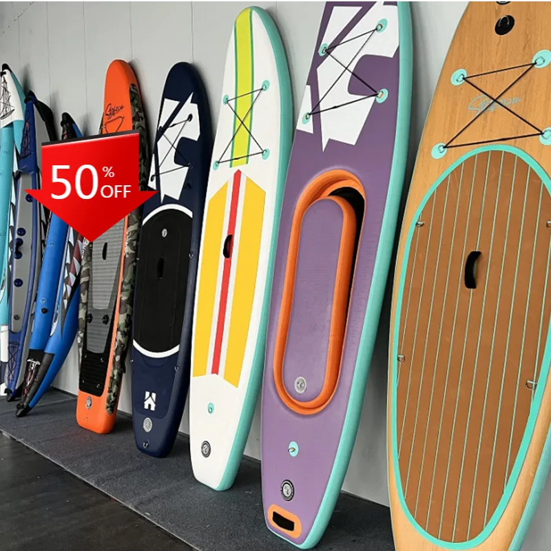 Inflatable Stand Up Paddle Board Wood Style for Lake River Water Activities