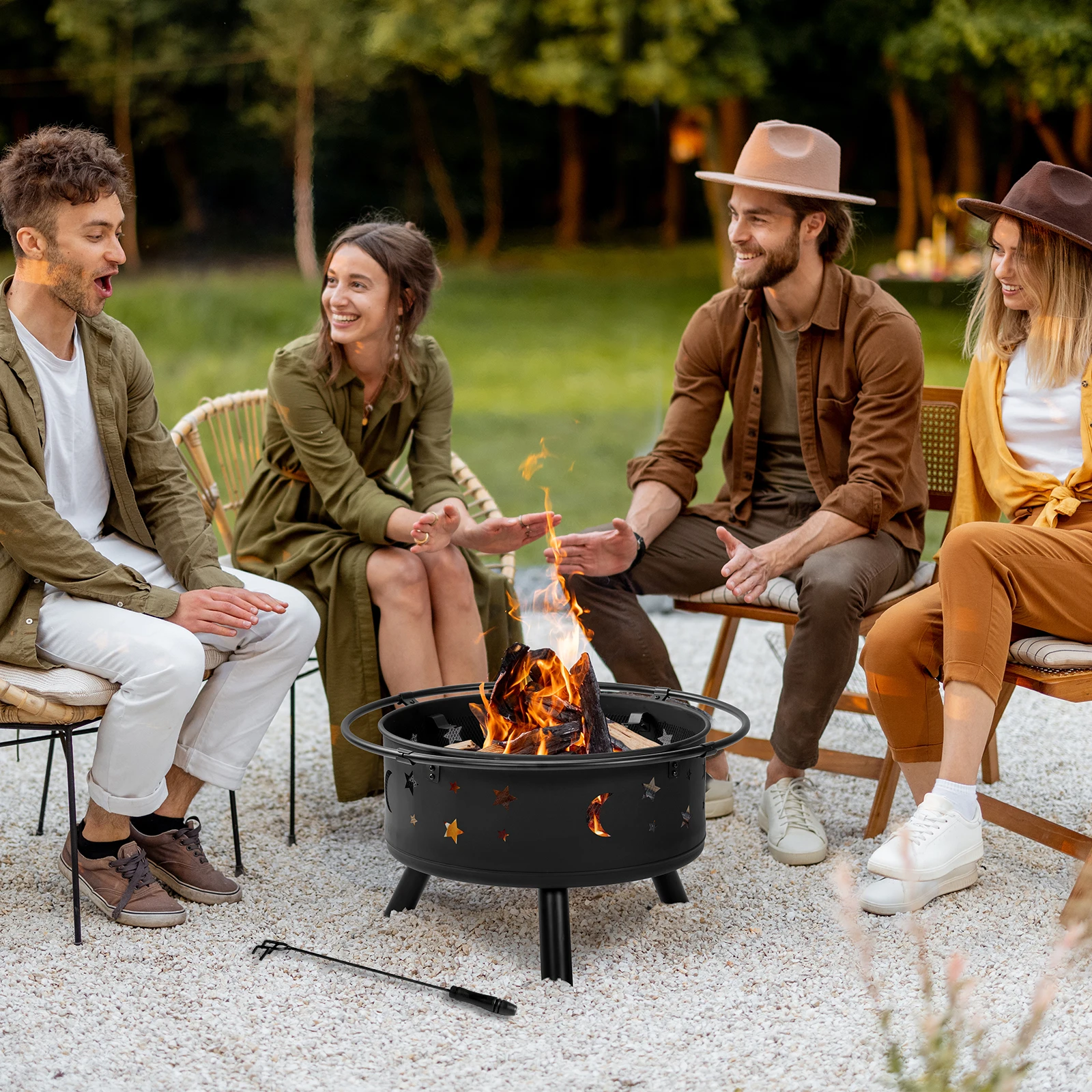 Lareira de metal de 30 polegad - Outdoor Camping Fire Pit avaliação e preço