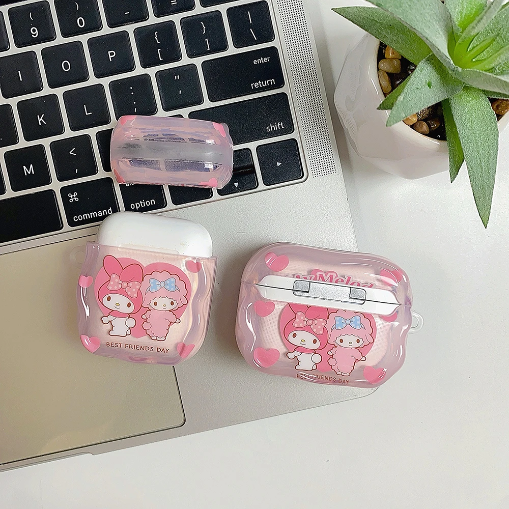 Cute Gifts That Girls Like Pink For My Melody For Sanrio Anti-drop Headphone Cover Cartoon For Airpods 4,1,2,3,Pro,Pro2