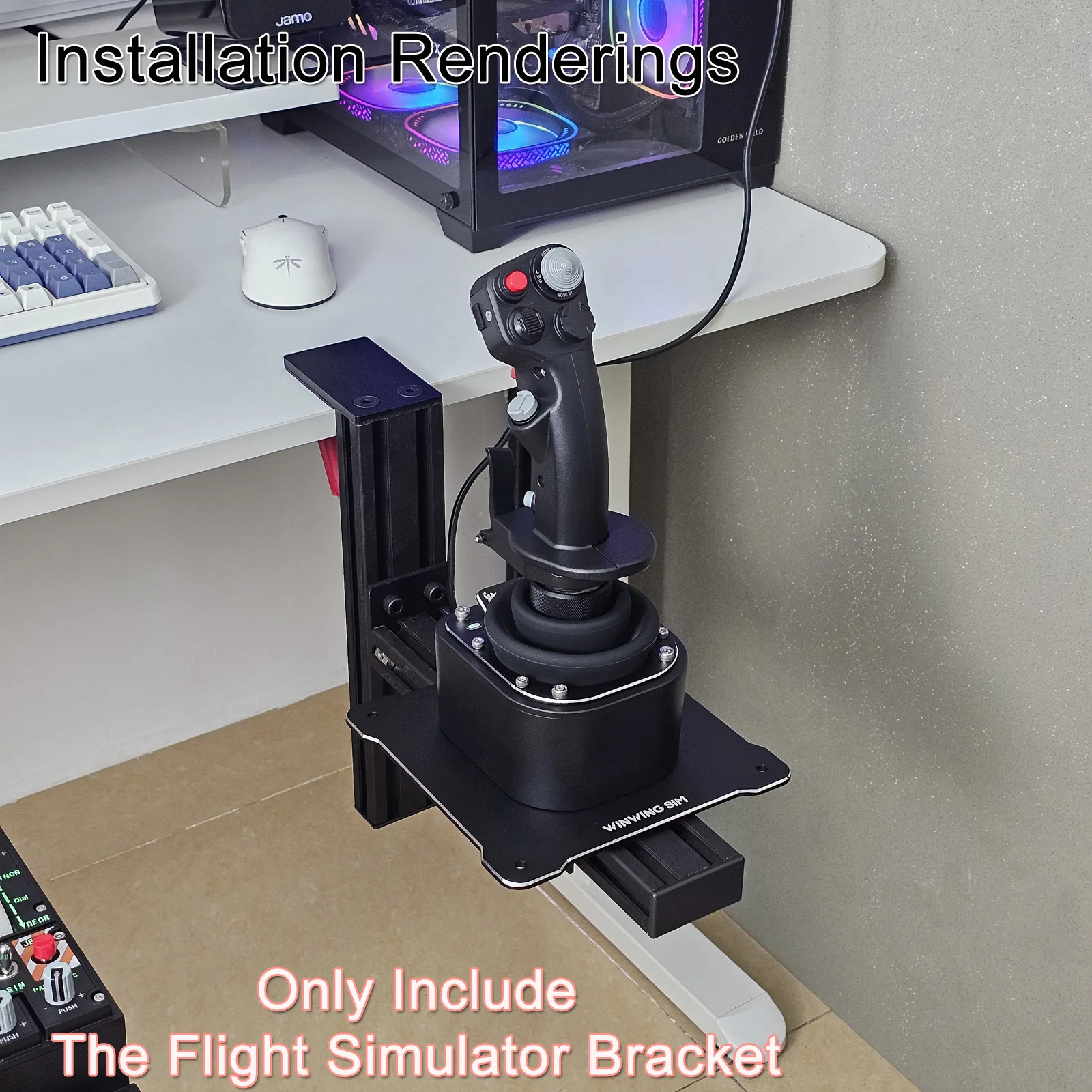 Flugsimulator Joystick THROTTLE STICK Desktop-Montagehalterung für Logitech X56 X55 X52 Thrustmaster T16000M TCA VKB WINWING – Detail 25