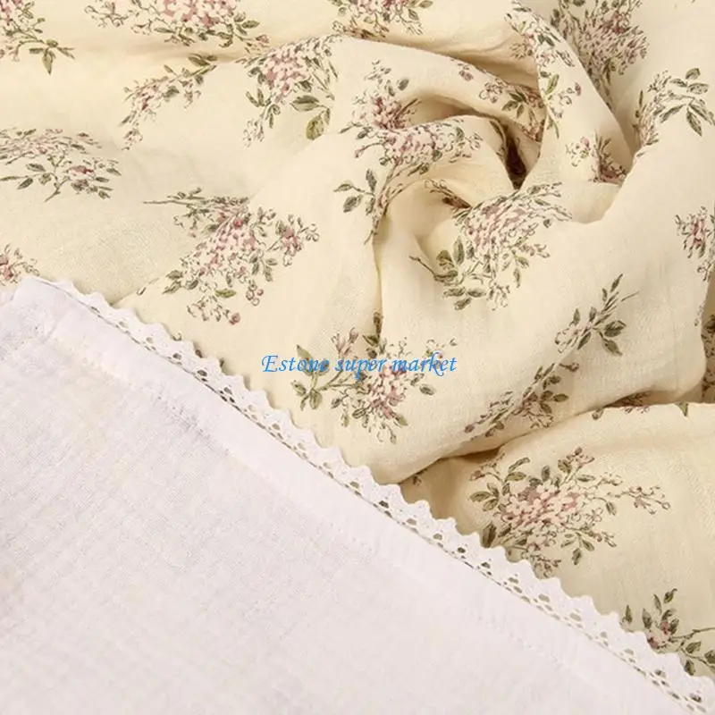 090B Infant Blanket with exquisites Lace Designs Toddler Blankets multifunction Swaddles Wrap 4 Layer Baby Blanket for Boy Girls