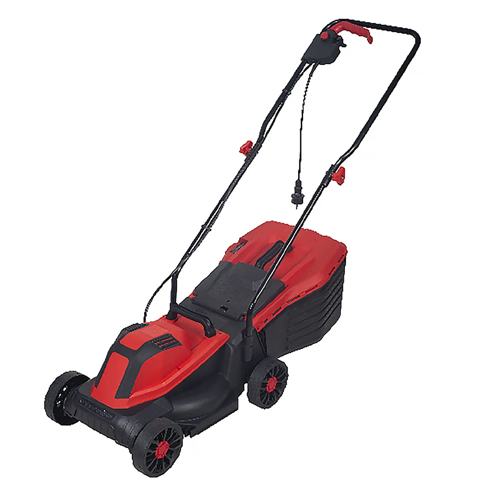 Household 1300W Lawnmower Walk Behind Corded Lawn Dethatcher Grass Cutting Electric Lawn Mower with 25L Collection Bag