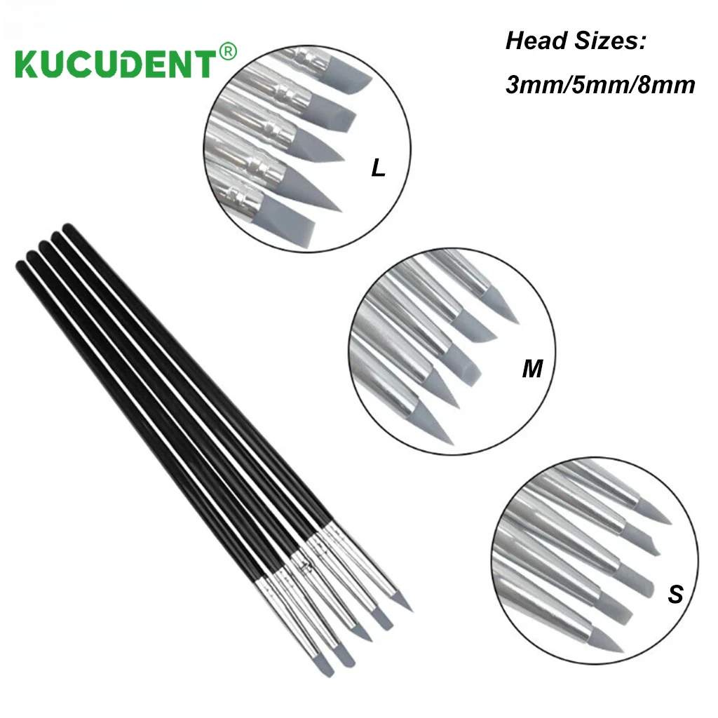 5 قطعة/الحزمة فرشاة الأسنان الراتنج أقلام سيليكون رسومات أظافر فرش تشكيل خط DIY بها بنفسك الرسم مركب الاسمنت الخزف أدوات الأسنان #2