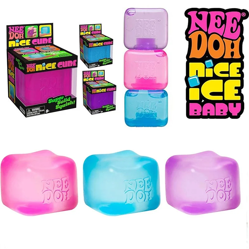 Schylling NeeDoh Nice Cube Exquisiter Würfel Sensorisches Quetschspielzeug, Sensorisches Spielzeug 2,25-Zoll-Würfel Party-Geschenk für Erwachsene und Kinder