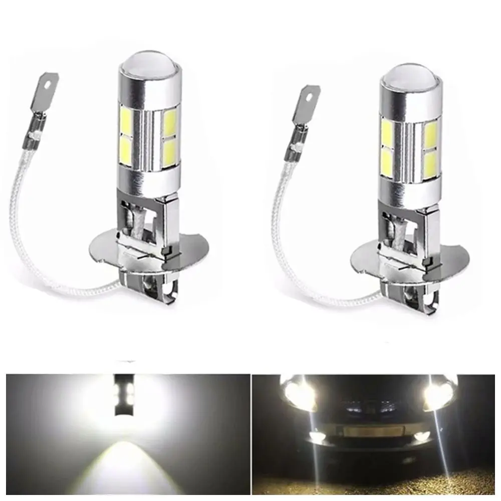 

2 шт. 6000K 10-SMD 5630 COB автомобильные противотуманные фары H3 светодиодные лампы фары дальнего света DRL авто лампы