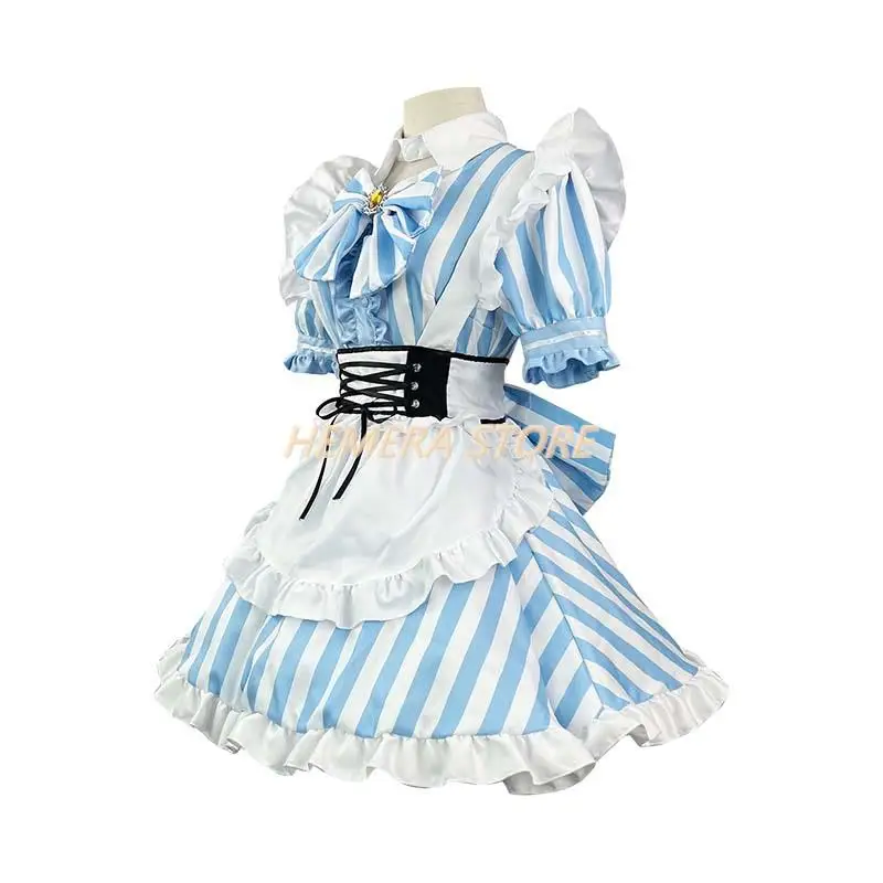 Costume de Cosplay du Jeu Azur Lane Shirakami Fubuki, Robe Tablier, Uniforme de Carnaval d'Halloween pour Femme