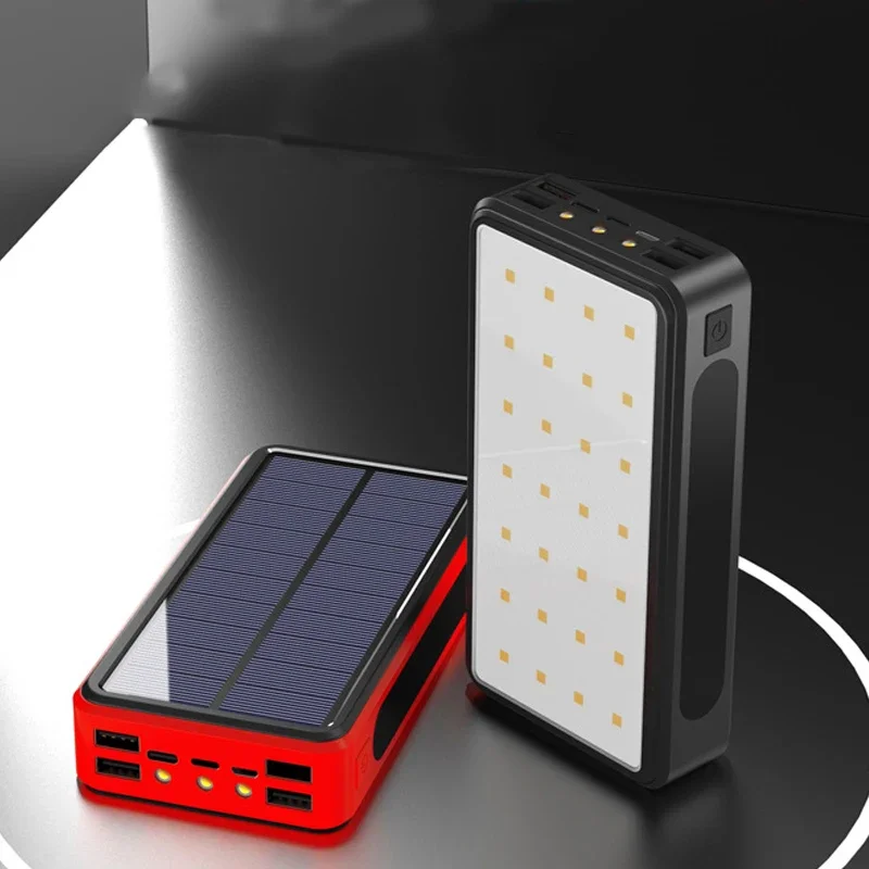 Solar Power Bank 200000mah Schnell ladung Aluminium legierung multifunktion ale Camping Licht Handy Power Fast Chargin Power Bank