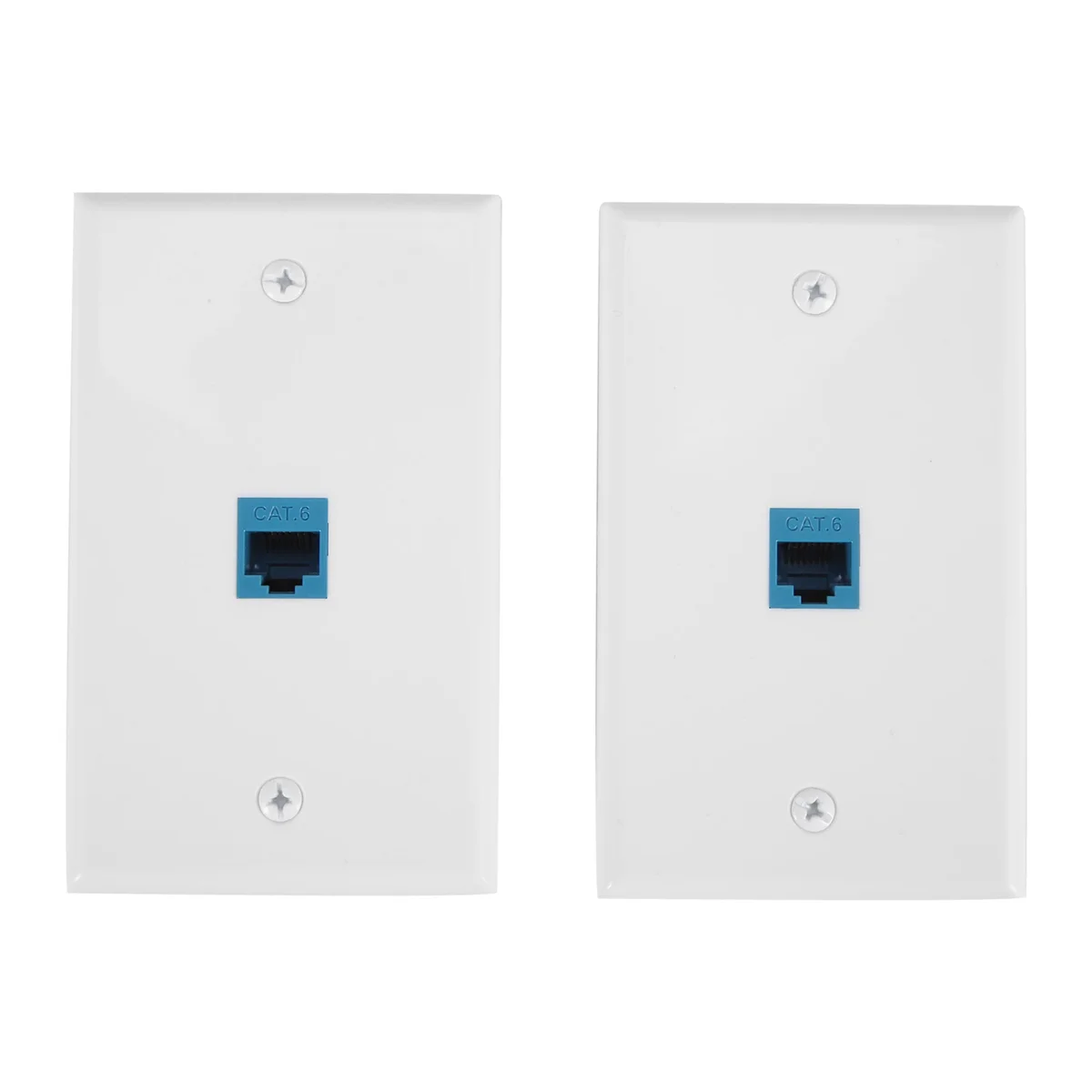 2-Pack 1 Port Ethernet Wall Plate, RJ45 Cat6 Female to Female Jack Inline Coupler Face Plates, 1-Port