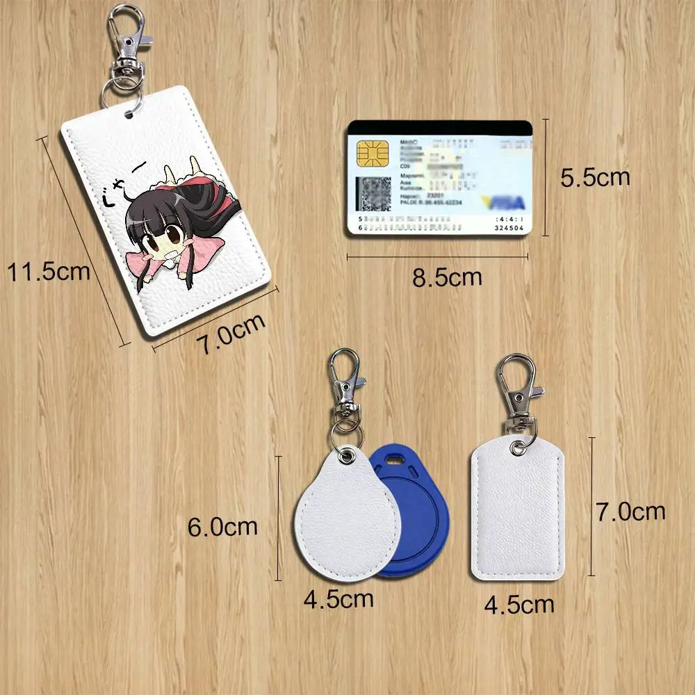 Serene and elegant Kaguya Houraisan Card Holder With Keychain Executive Protection For Bank Credit Subway Bus Case
