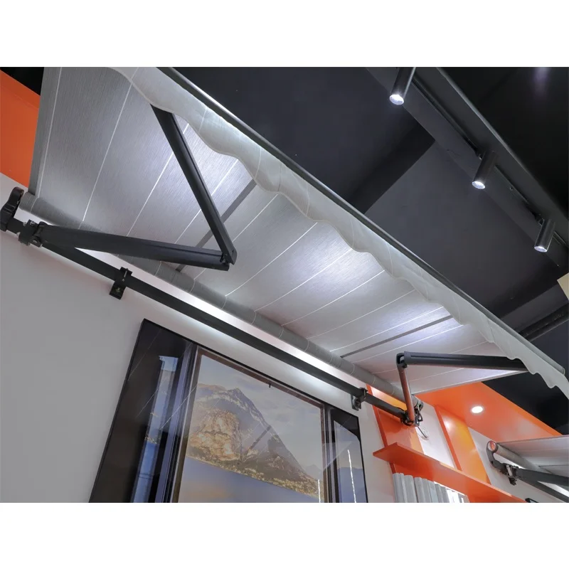 

ATV&UTVQC Control Aluminum Wall Mount Motorized Retractable Folding Arm Awning Remote Control Wind Proof Sunshade for Outdoor Al