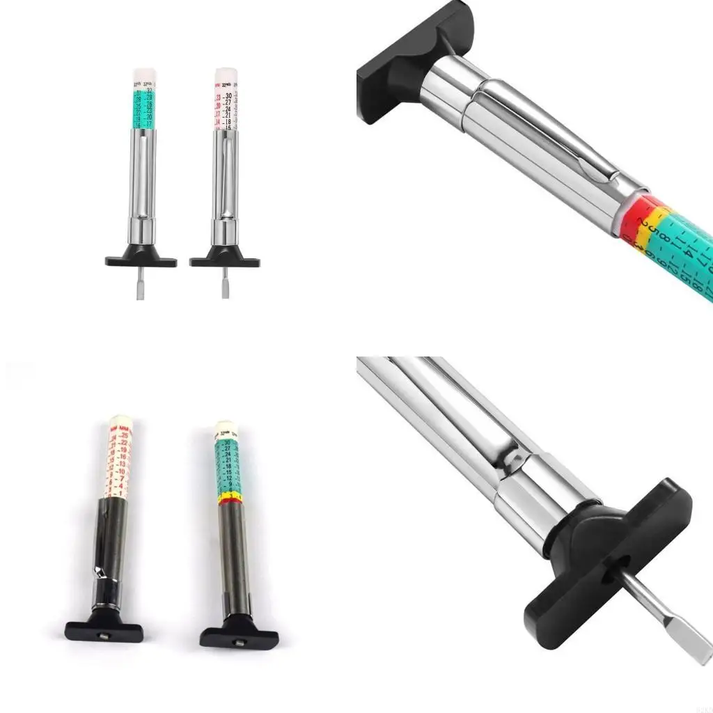 62KD Tyre Depth Gauge Color Coded Car Depth for Smart Color Coded Car Tire Depth Gauge Tester Depth Tool Metric