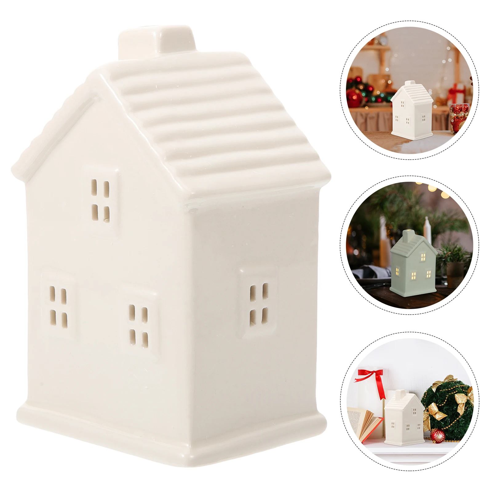 

Lighted House Ornament With Led Lights For Home Bedroom Party Decor Desktop Craft Ceramic Christmas Gift Statues