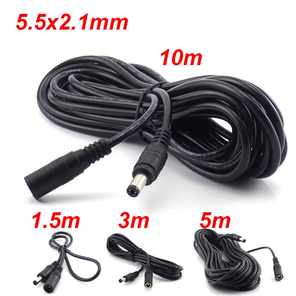 5.5x2.1mm Plug Connector 5V 2A 12V 5A 3.5x1.35mm Jack DC Female to Male Extension Cord Cable Power Supply Adapter Wire Line J17