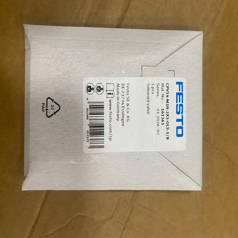 FESTO Solenoid valve 161363-CPV14-M1H-2X3-OLS-1/8 Electromagnetic valve with vacuum capability for automated pneumatic control.
