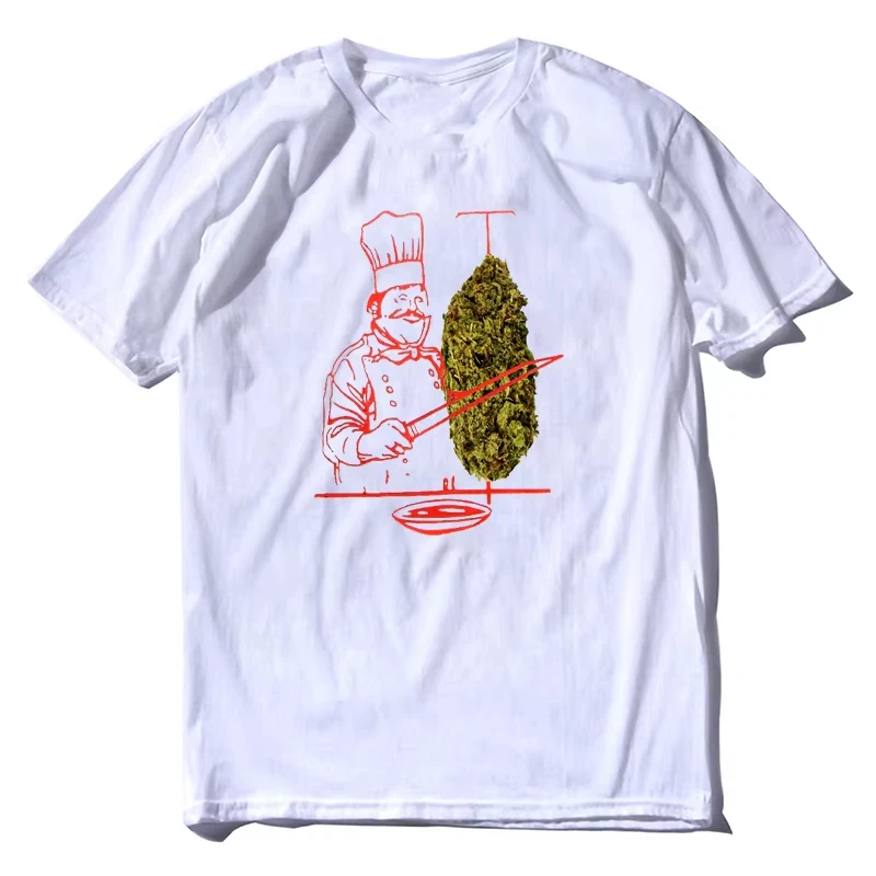 Fashion Summer Men's Short Sleeve T Shirts Doner Kebab Weed Art Funny Tee T-Shirts White Tops Tees Clothes Streetwear Camisetas