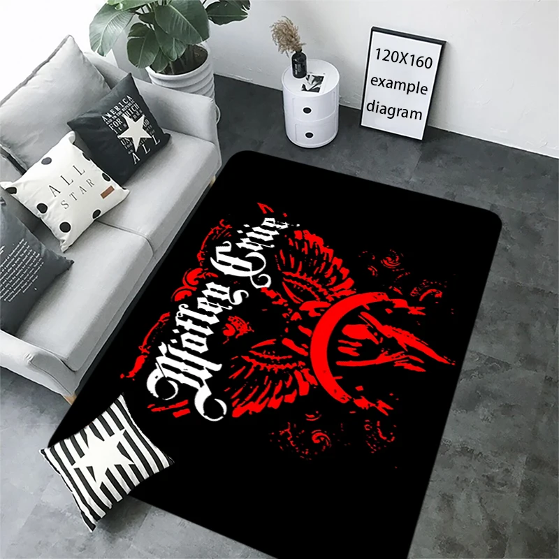 ممسحة الفانيلا الكلمة حصيرة M-Motley Crue داخلي القدم البساط دافئ السرير الحصير المطبخ الممر ماصة للماء السجاد شرفة ديكور #4