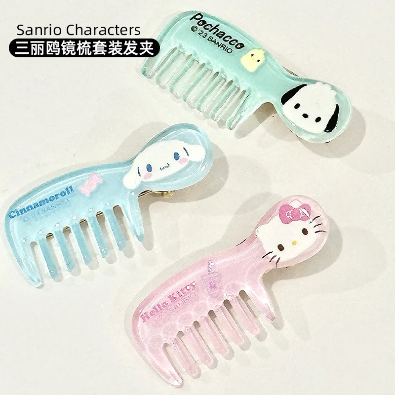 

Sanrio Mirror Comb Hairpin Kuromi Girl Delicate Creative Side Clip Side Broken Hair Card Exquisite Beautiful Fringe Headdress