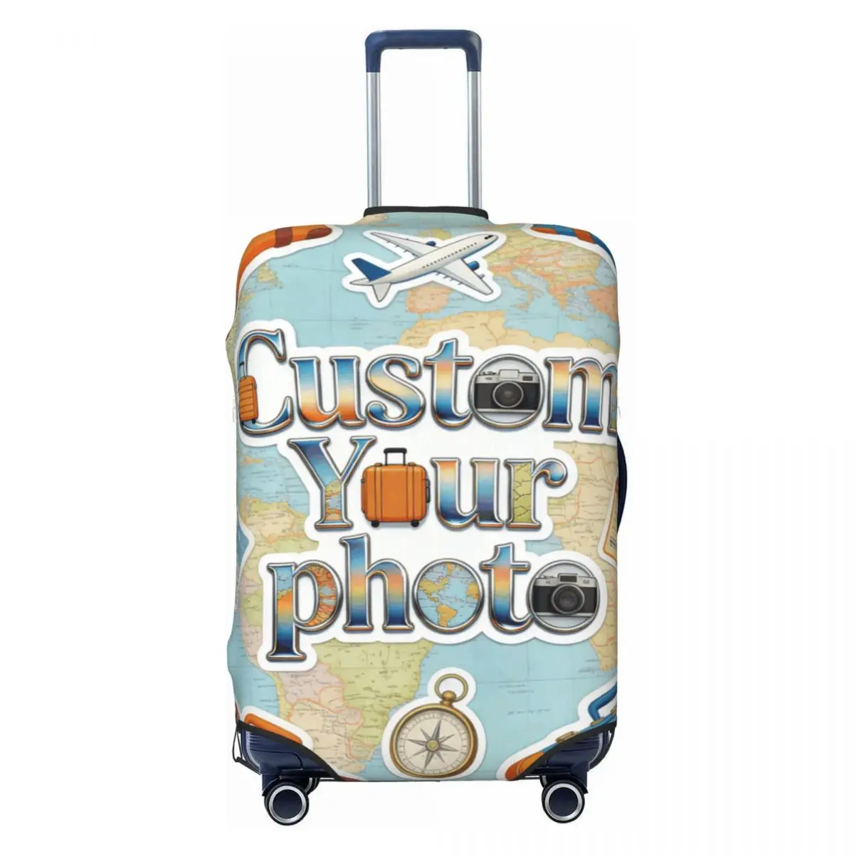 Custom Your Design Here Luggage Cover Elastic Personalized Customized Logo Printed Suitcase Protective Cover Suit For 18-32 inch