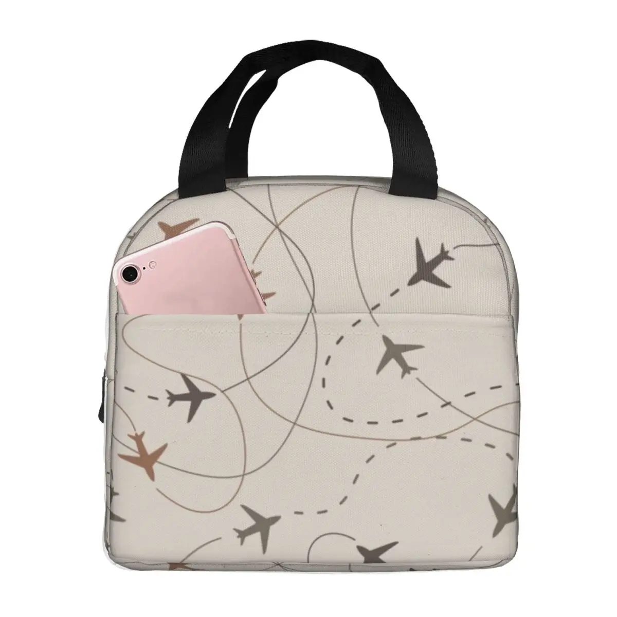 Pilot Aircraft Night Flight Routes Insulated Lunch Bag for Women Portable Air Traffic Controllers Cooler Thermal Bento Box