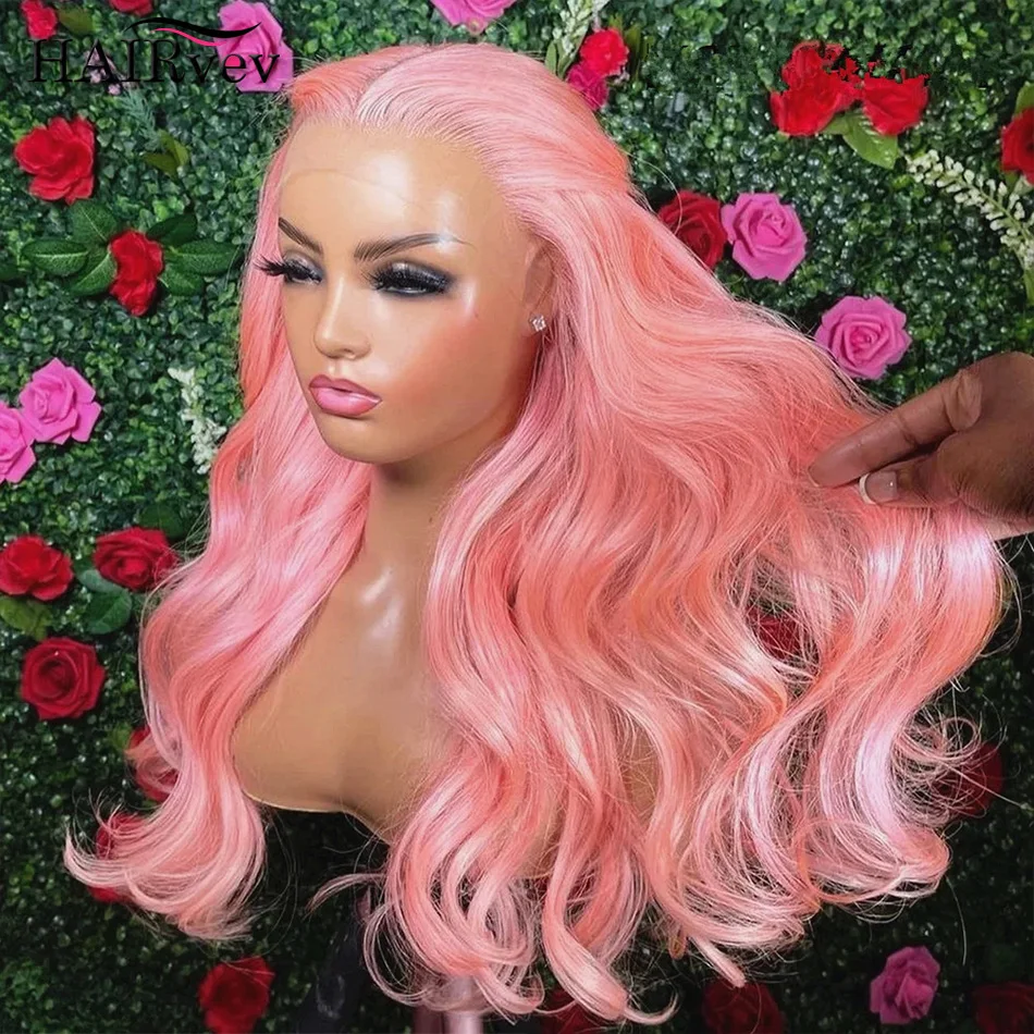 Pink HD Lace Front Body Wave Human Hair Wig