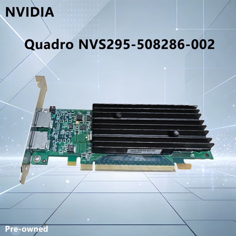 

508286-002 Видеокарта HP NVIDIA Quadro NVS 295 256 МБ PCIe x16, низкопрофильная, 23 Вт, без внешнего блока питания, для Compaq SFF PC, с двумя портами DisplayPort