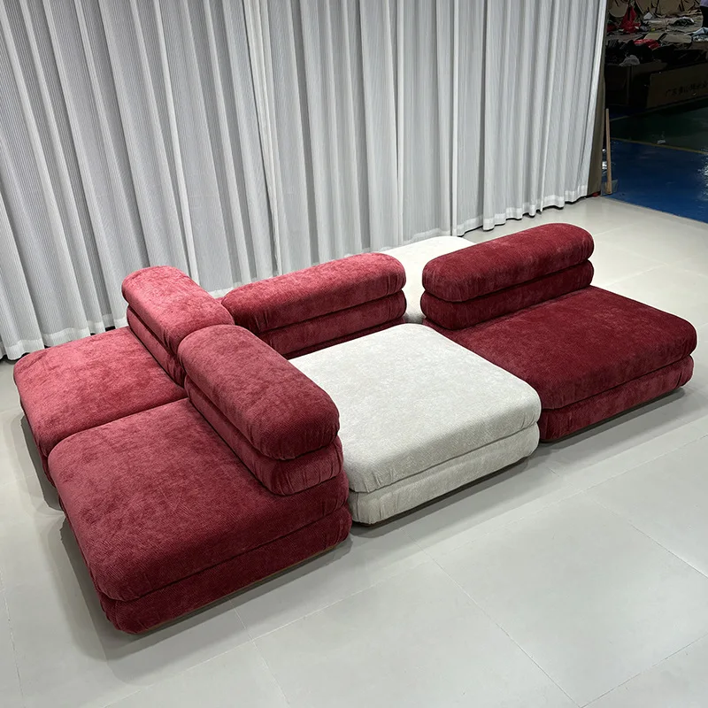Modern simple module island sofa free combination size living room designer Internet celebrity square fabric sofa