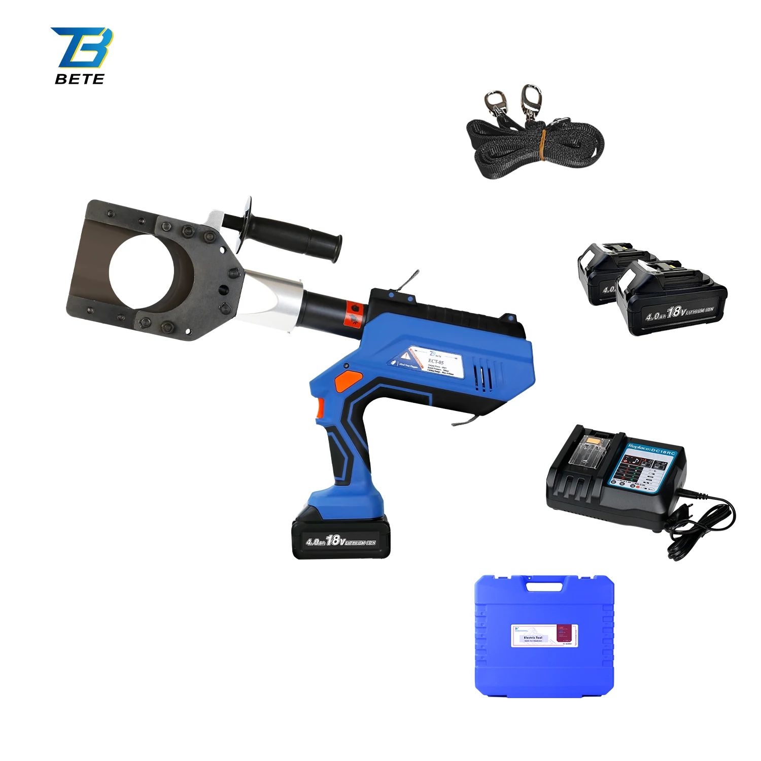 ECT-85 LCD 6T 85mm Armoured Copper Aluminum Hydraulic Cutter Cordless Battery Operated Cable Cutting Tool