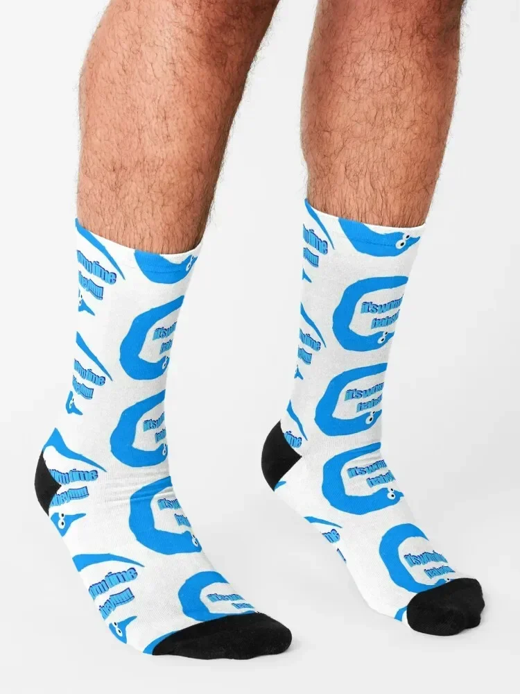 ¡Gusano tiempo Babey! Calcetines divertidos para hombre y mujer, medias de dibujos animados