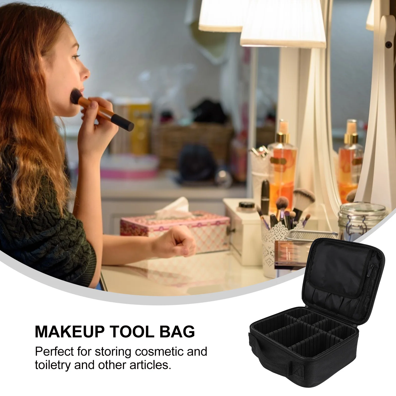 

Makeup Tool Lightweight Portable Travel Toiletry ganizer Durable PU Oxford Material Brush Travel Toiletry Bag Container Case