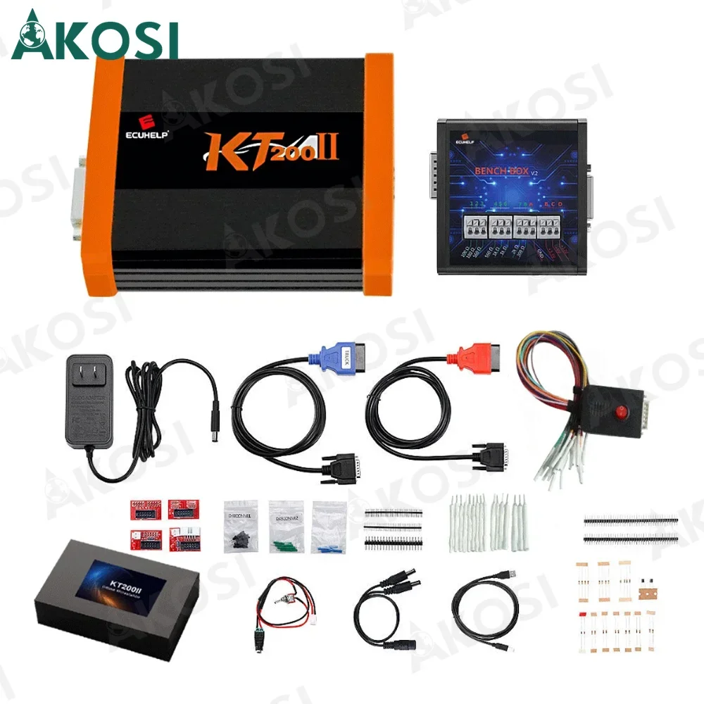 KT200II ECU Programmer Full Master KT200 II USB Dongle Add License Optimized Hardware Stable Support Bench OBD BDM JTAG