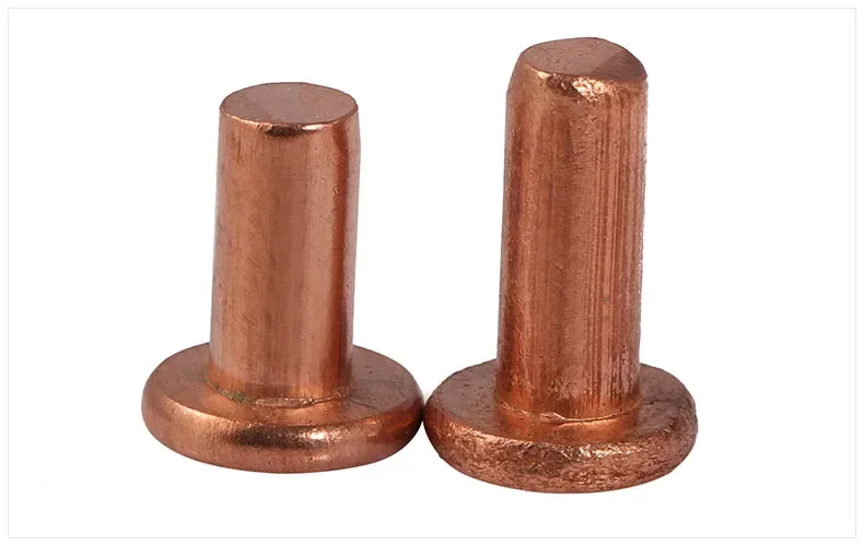 1000PCS/lot  M2*4MM Solid Copper Rivets Copper Burrs Permanent Fasteners Gauge Horse Tack