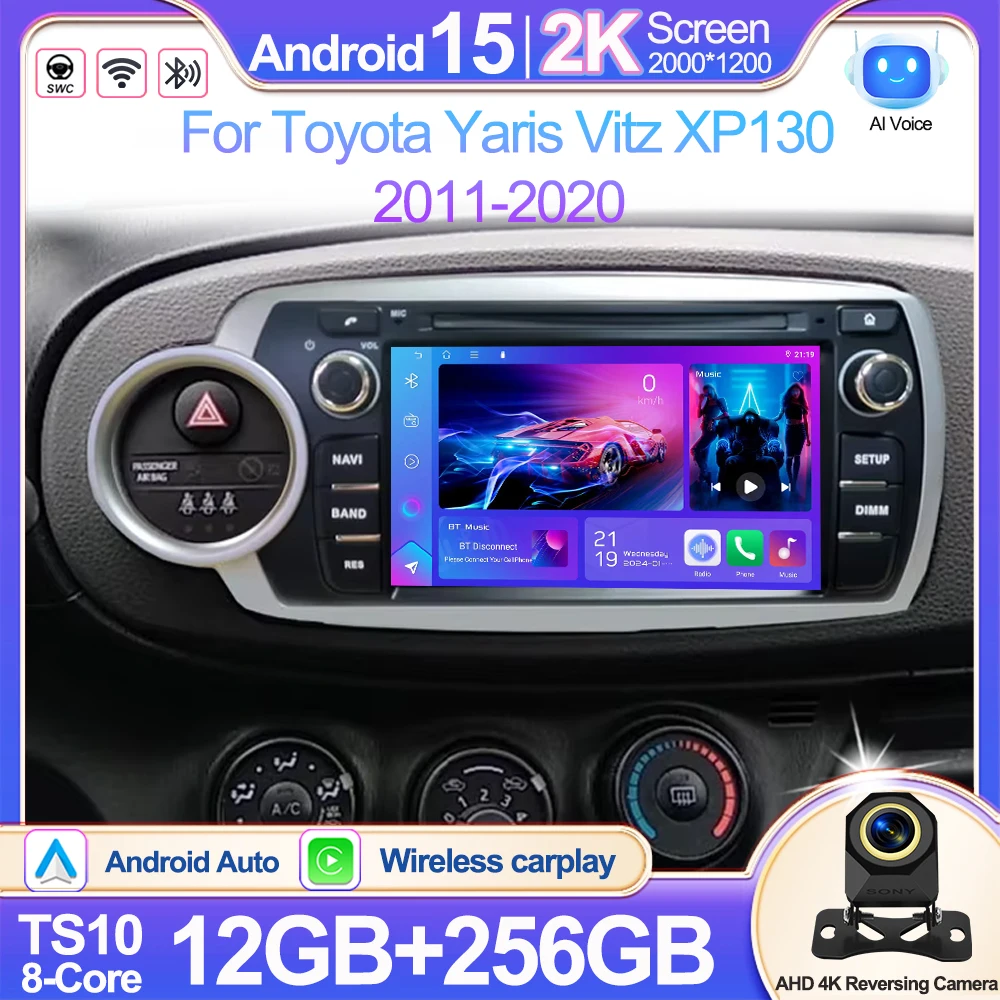 

Android 16 Car Radio Gps Player For Toyota Yaris Vitz Xp130 2011-2020 Stereo Carplay Autoradio Video Bluetooth Touch Screen 4g