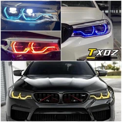 레드 블루 옐로우 DRL LED 보드 세트, 18-20 BMW G30 G38 F90 M5 G31 G32 GT, 미국 EU 사양 적응형 LED, 주간 헤드 라이트