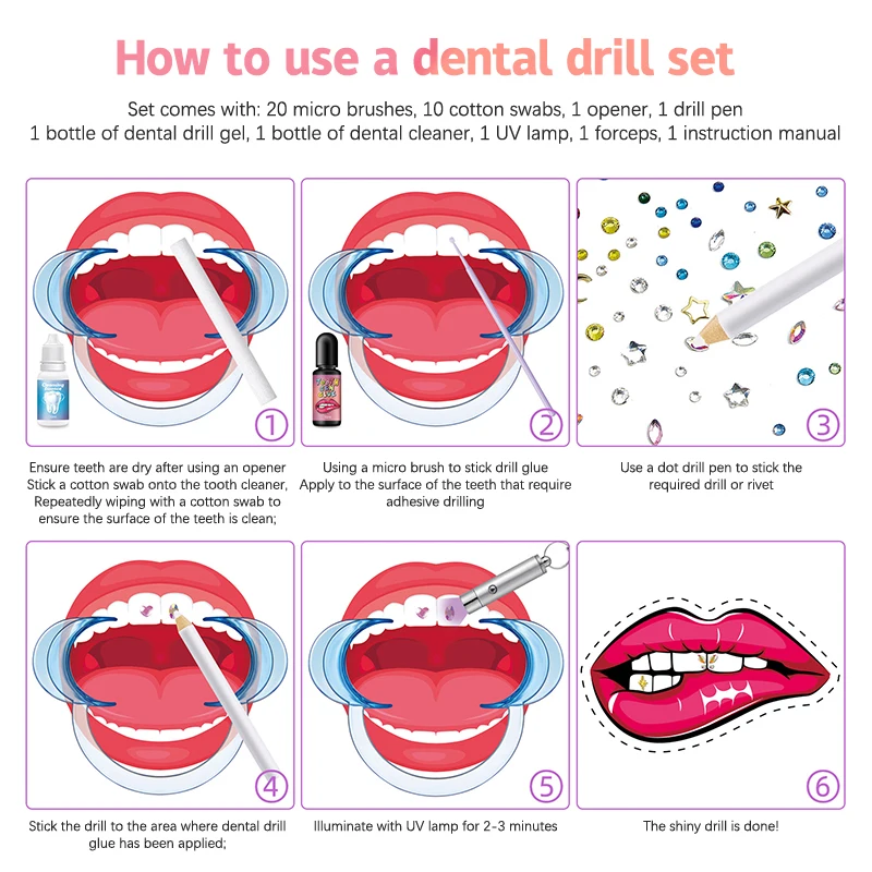 

12grid/box Dental Tooth Gem Crystal Diamond Ornament Diy Tools Various Shapes Color Teeth Jewelry For Denture Acrylic Dental Acc